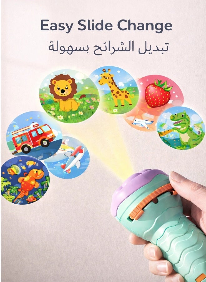 عنوان المنتج (Product Title) كشاف للأطفال، ألعاب عرض للصغار من سن 3+سنوات، لعبة تعليمية مع 48/80/120 نمطاً، كشاف معرفي للمرحلة قبل المدرسية، ضوء ليلي آمن من بلاستيك ABS، هدية عيد ميلاد للأولاد والبنات - Image 4